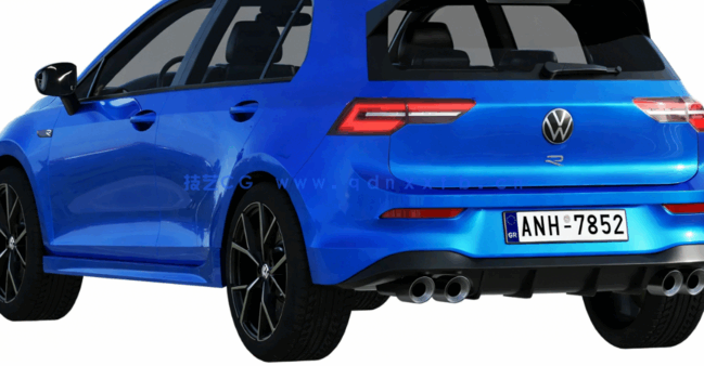 现代大众高尔夫 8R汽车3D模型(图1)