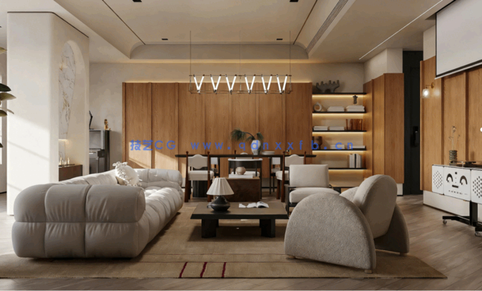 中古风家装室内装修设计效果图室内效果图家装效果图室内设计方案客厅效果图卧室效果图(图3)