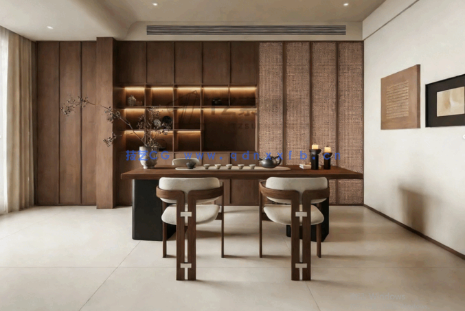 中古风家装室内装修设计效果图室内效果图家装效果图室内设计方案客厅效果图卧室效果图(图6)