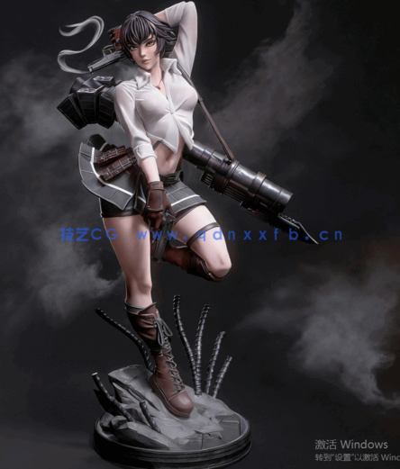 [3D打印人物] 蕾蒂Lady《鬼泣》游戏角色雕刻手办3D打印模型(图2)