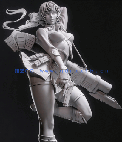 [3D打印人物] 蕾蒂Lady《鬼泣》游戏角色雕刻手办3D打印模型(图4)