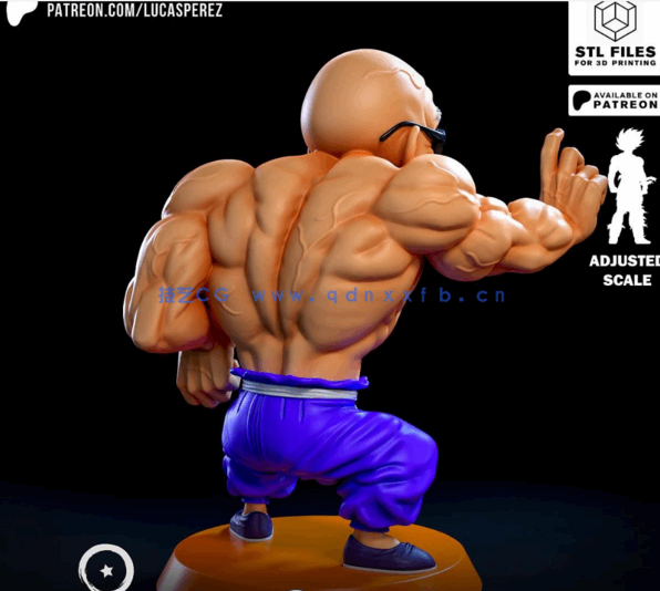 [3D打印人物] 龟仙人Maestro Roshi《七龙珠》动漫角色雕刻手办3D打印模型(图3)