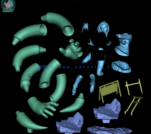 [3D打印人物] 绫濑桃Momo Ayase战斗姿势《当哒当》动漫角色雕刻手办3D(图6)