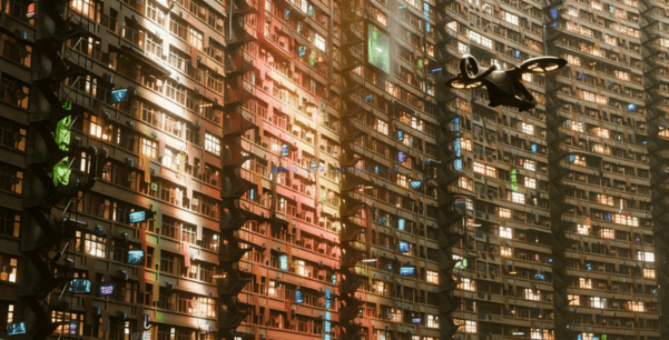 [建筑景观] Blender赛博朋克未来科技数字城市建筑环境场景3D模型 Icity插件(图1)