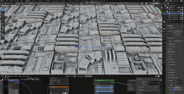 [建筑景观] 星球大战工业风格科幻细节硬表面场景3D模型(图2)