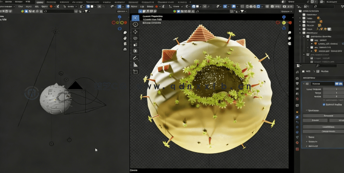  Blender与Substance 3D Painter微型星球完整制作流程视频教程(图5)