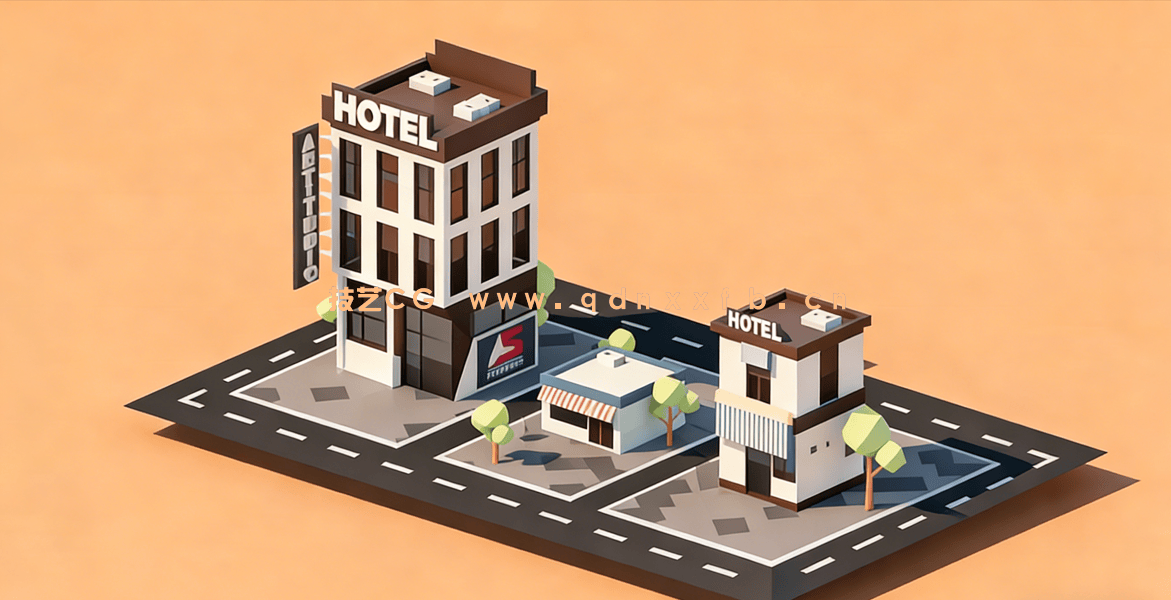 Blender 3.0低多边形建筑模型设计训练视频教程(图2)