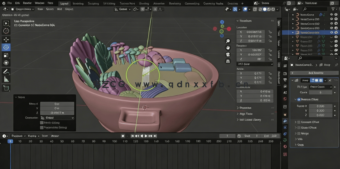 Blender中式涮火锅模型实例制作视频教程(图4)