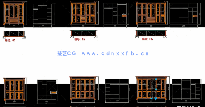 整体大衣柜CAD动态块下载(图2)