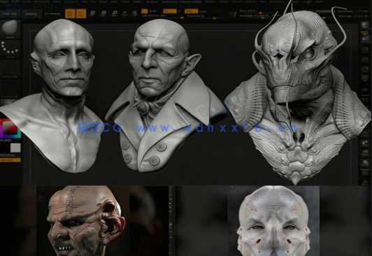 Zbrush角色雕刻虚拟化妆设计技术视频教程第一季(图5)