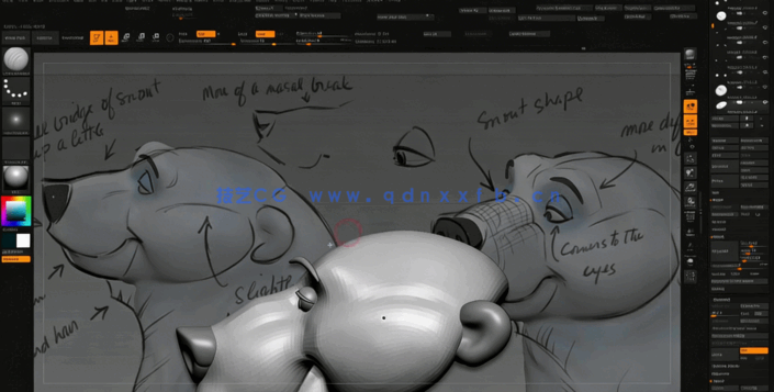 ZBrush迪斯尼卡通熊角色雕刻大师级训练视频教程(图4)