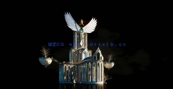 Kitbash3D-Elysium[极乐世界3d模型]空中神秘 精灵城堡 悬浮庭院(图5)