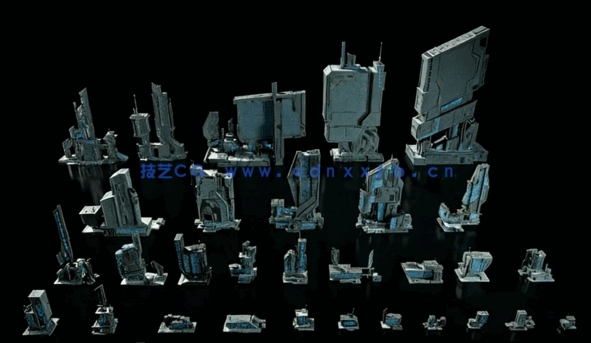 Kitbash3D-Sci-Fi Industrial[科幻工业建筑3d模型]fbx,obj3d模型(图3)