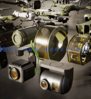 Kitbash3D-Vehicles：Drones[交通工具：无人机 3d模型]fbx obj(图3)