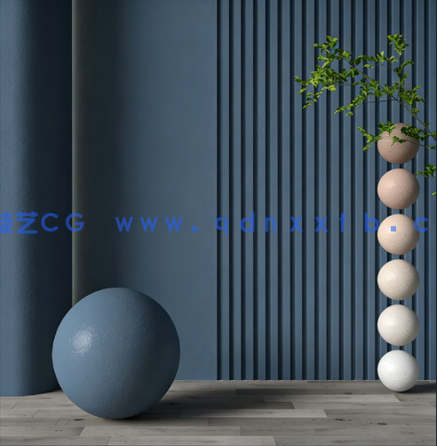 24款网红乳胶漆材质球，立邦之雅系列，Vray格式，自带色号，标准mat格式(图1)