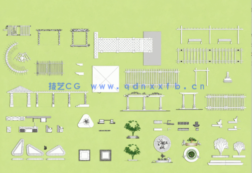 精选园林景观庭院设计CAD图库(图4)