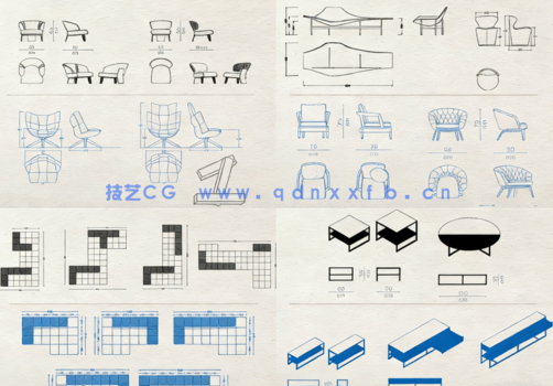 国外极简家具CAD平面图库CASSINA \WHYGARDEN 高端家具CAD图库(图4)