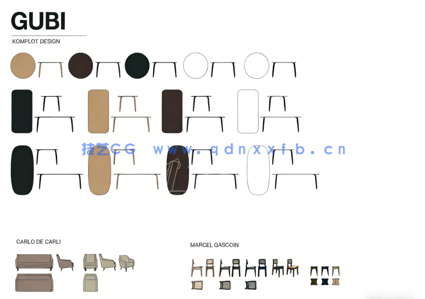 GUBI 进口家具模块合集丨CAD图集(图1)