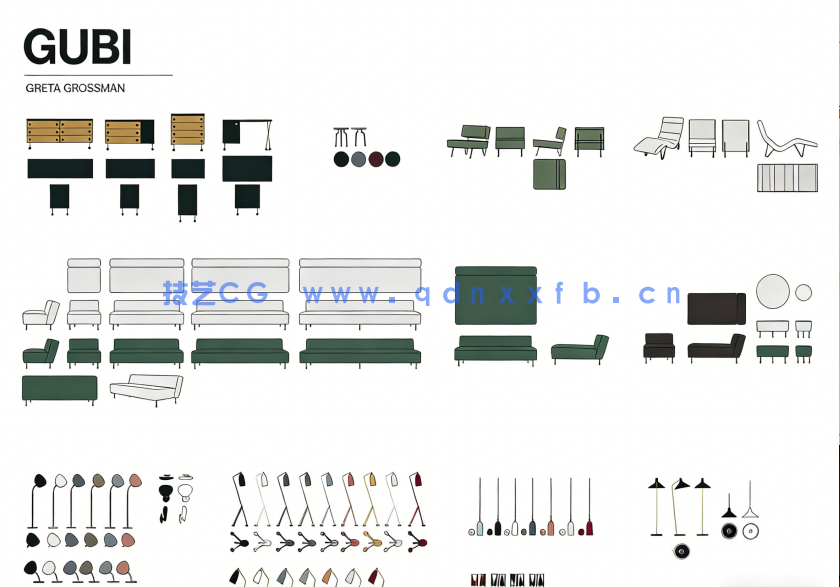 GUBI 进口家具模块合集丨CAD图集(图5)