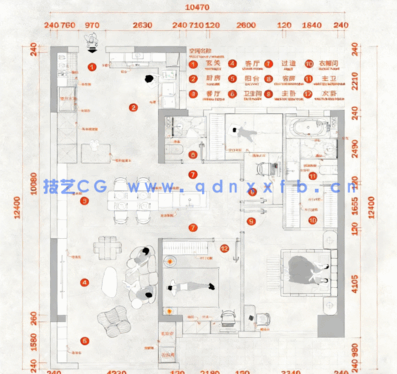 常见中间户布局方案PS+CAD(图2)
