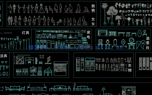 软装陈设CAD图库综合图库免费下载(图2)
