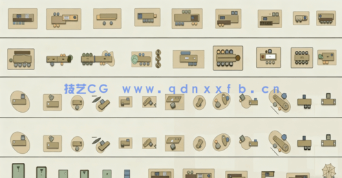 高端定制室内设计模块CAD平面图库(图4)
