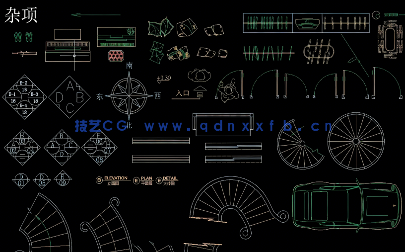 色彩搭配精美家装设计综合家具图库CAD图库(图3)