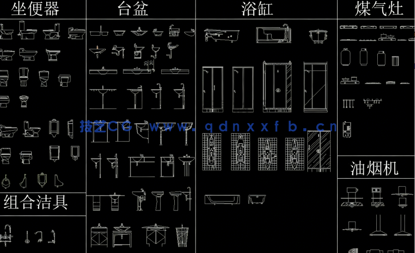 洁具平面立面图库CAD图库图块免费下载(图3)