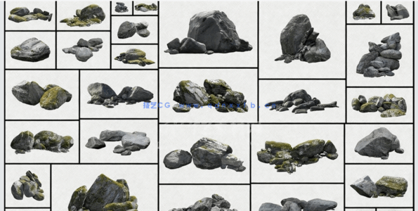  高清岩石与石头PNG素材PHOTOBASH – Rocks & Stones(图1)