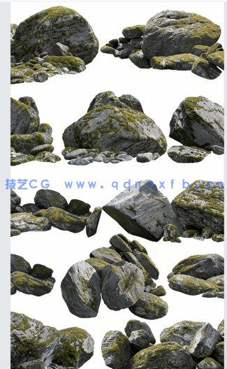  高清岩石与石头PNG素材PHOTOBASH – Rocks & Stones(图2)