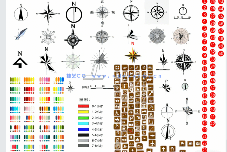  万能平面图指北针符号PSD (图1)
