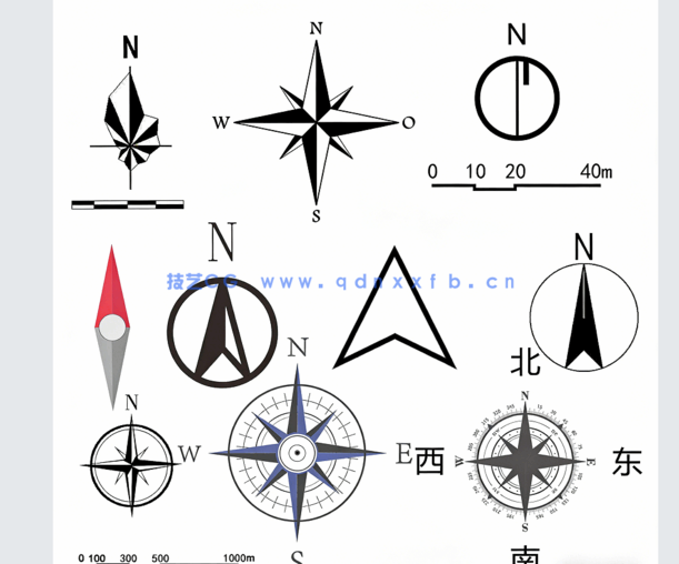  万能平面图指北针符号PSD (图4)