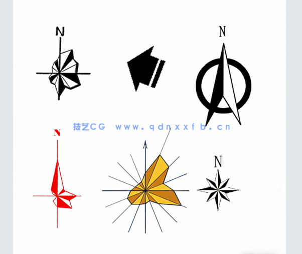  万能平面图指北针符号PSD (图5)