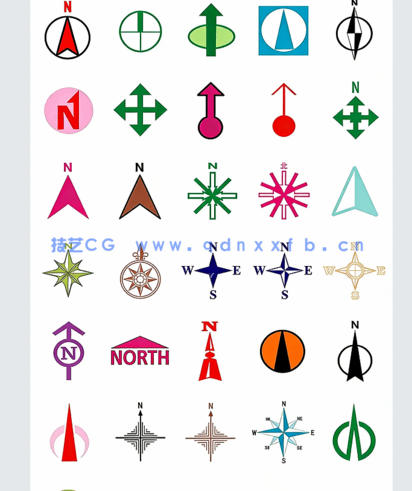  万能平面图指北针符号PSD (图8)
