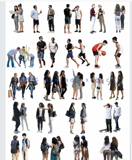 PSD免抠行走动态人物(图1)