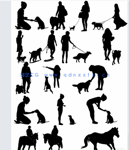  骑马人 牵狗人 遛狗人(图1)