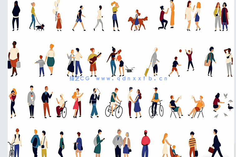 精选插画风人物后期素材PSD(图1)