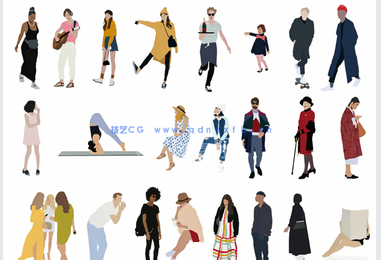 精选插画风人物后期素材PSD(图4)