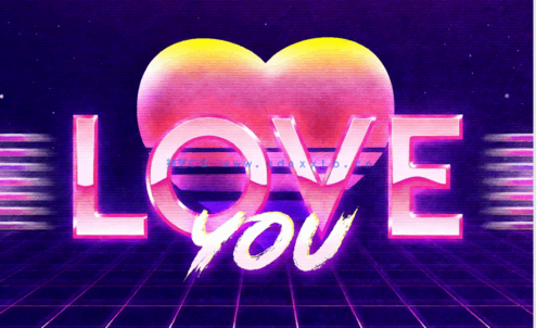 浪漫情人节爱心创意文字艺术特效PSD模版(图4)