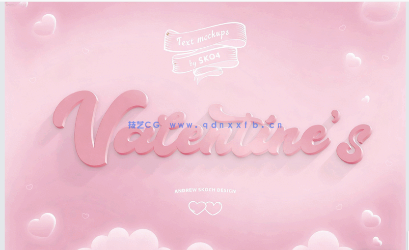 浪漫情人节爱心创意文字艺术特效PSD模版(图5)