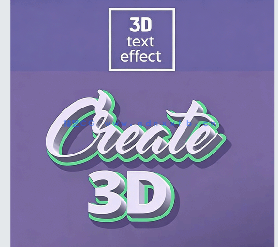 3D效果阴影动画文字特效PSD模版(图1)