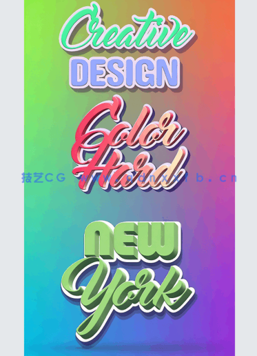 3D效果阴影动画文字特效PSD模版(图2)