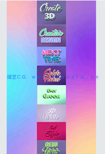 3D效果阴影动画文字特效PSD模版(图3)