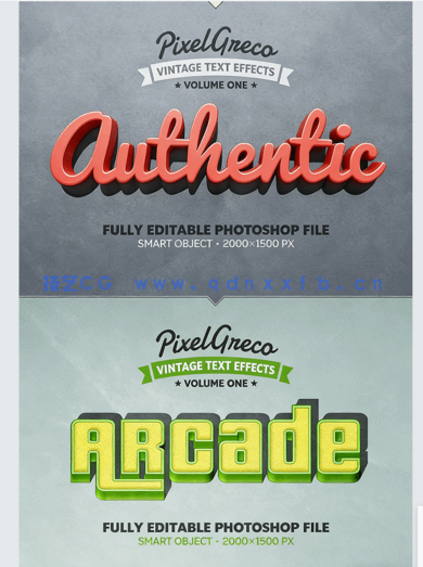 多彩繁体3D字体复古风格艺术特效PSD字模(图2)