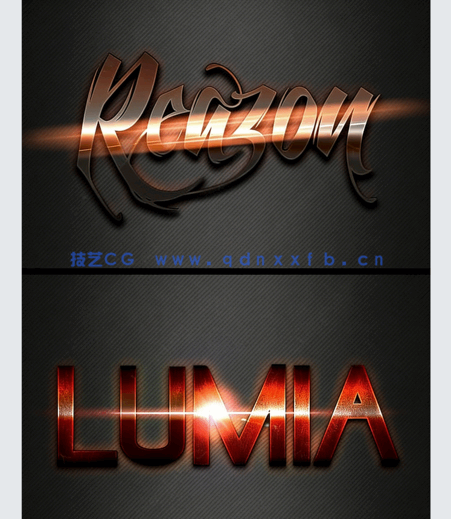 现代高质量耀眼发光金属质感 艺术特效PSD字模(图5)