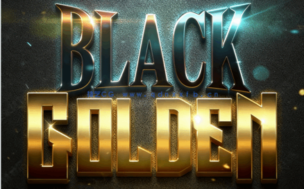 不同颜色耀眼发光金属质感3D字体艺术特效PSD字模(图1)