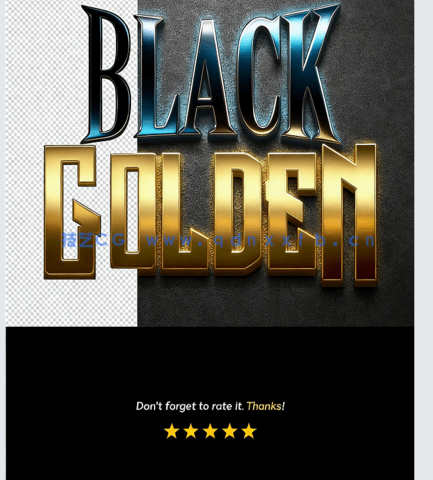 不同颜色耀眼发光金属质感3D字体艺术特效PSD字模(图2)