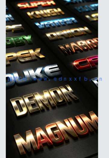 多组样式现代金属质感艺术特效PSD字模合集1-5(图4)