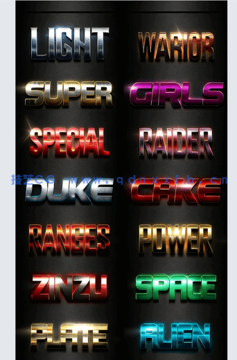 多组样式现代金属质感艺术特效PSD字模合集1-5(图3)