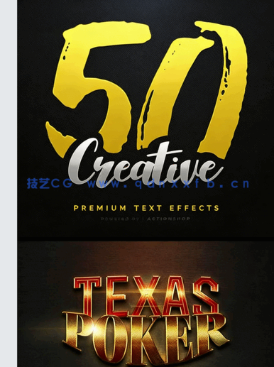 50组创意彩色金属质感艺术特效PSD字模(图1)